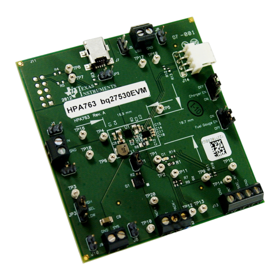 Texas Instruments bq27530EVM User Manual