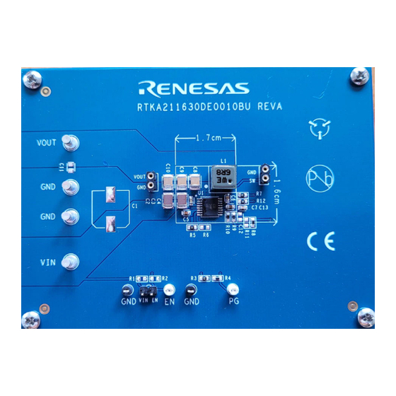 User Manuals: Renesas RTKA211630DE0010BU Motherboard