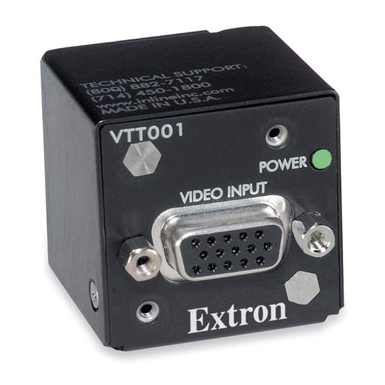 Extron electronics Twisted Pair Receiver VTR001 Manuals