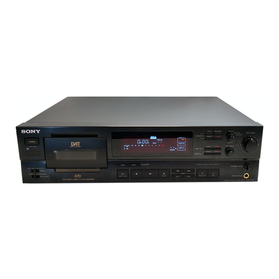 Sony DTC-670 Operating Instructions Manual