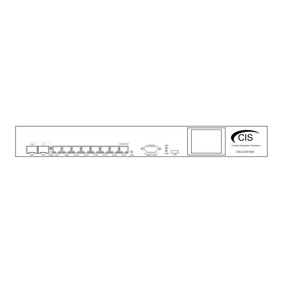 CIS CIS-CCR1009 Manuals