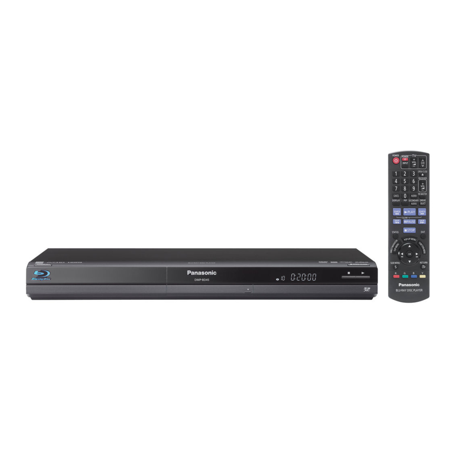 Panasonic DMP-BD65, DMP-BD45, DMPBD65EG, DMPBD45EG Manual