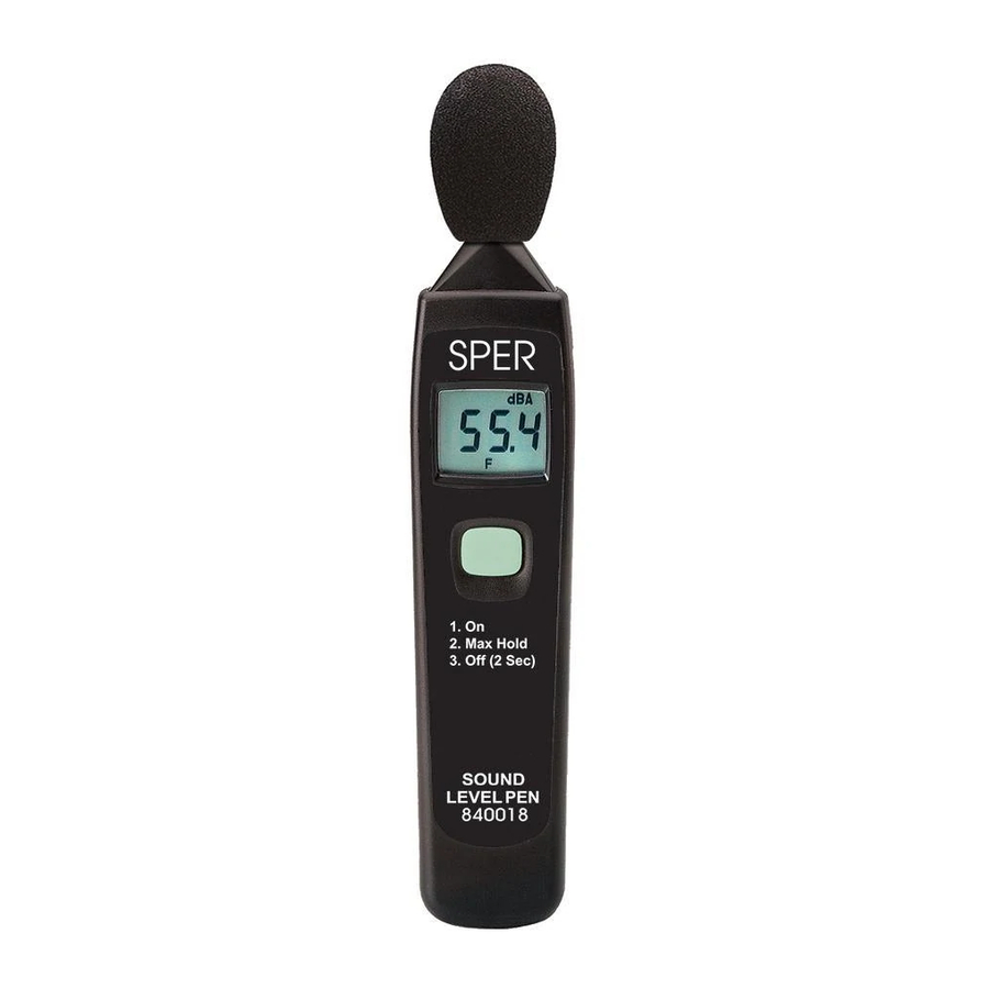 Sper scientific 840018 Instruction Manual
