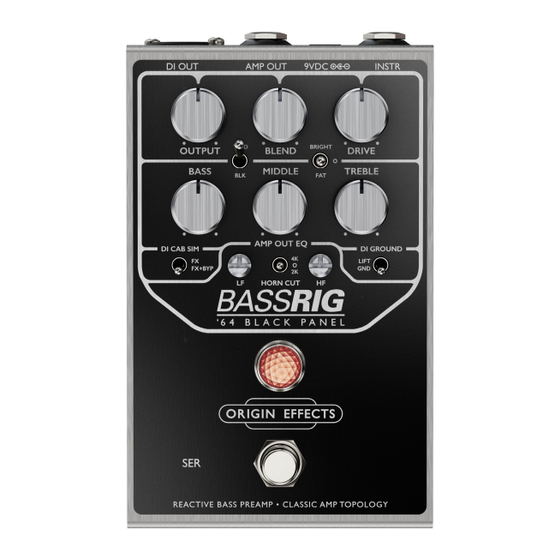 Origin Effects BASSRIG 64' BLACK PANEL Owner's Manual