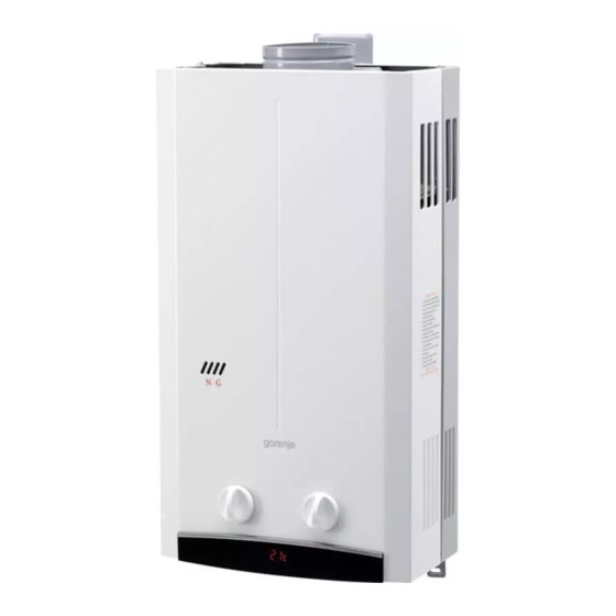 Gorenje GWH NNBW Series User Manual And Installation Instructions