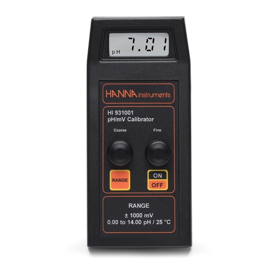 Hanna Instruments HI 931001 Manuals