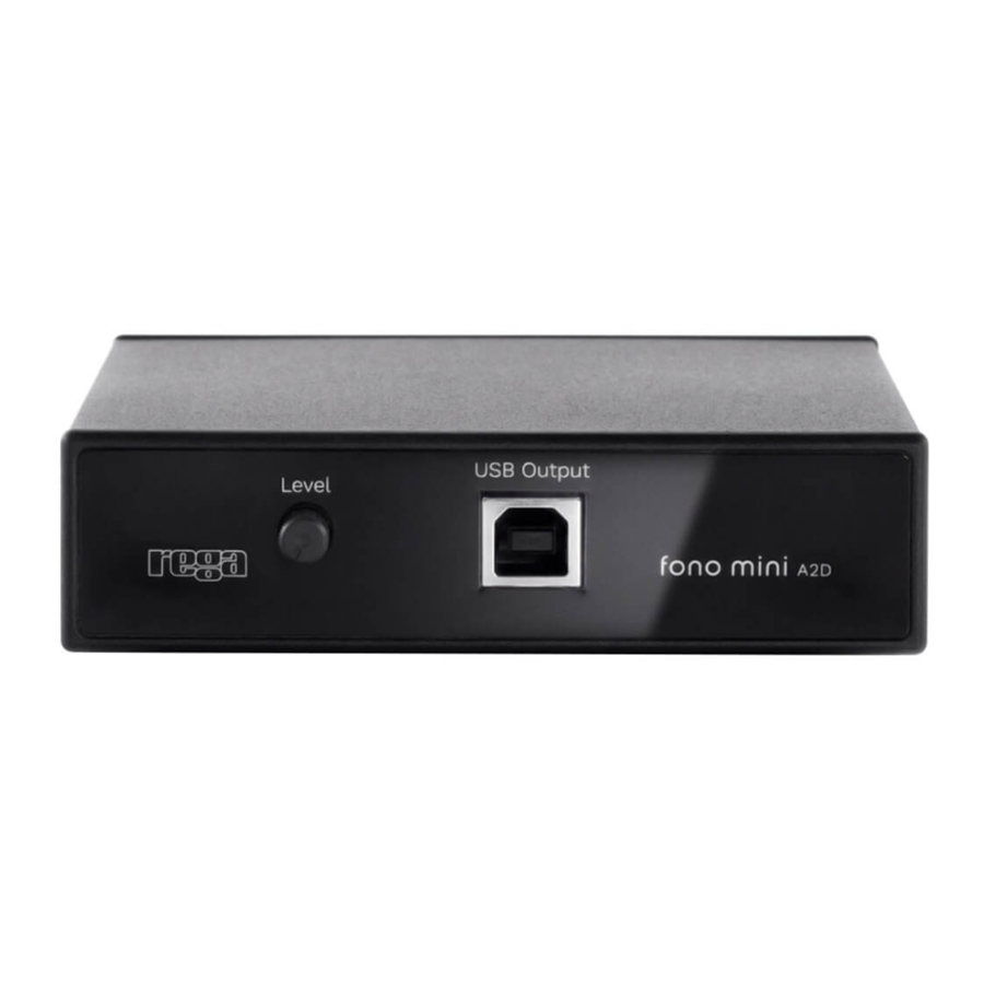 REGA Fono Mini A2D - Home Audio Amplifier Manual