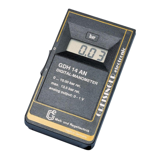 GREISINGER GDH 01 AN Operating Manual