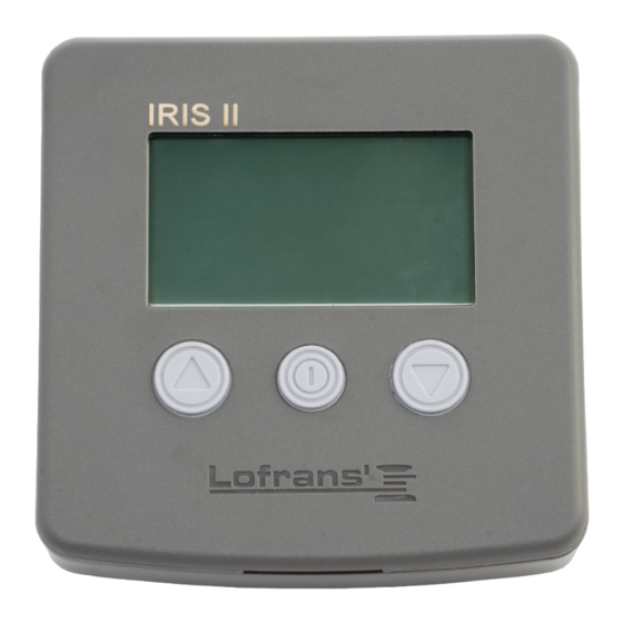 Lofrans IRIS II Chain Counter Panel Manuals