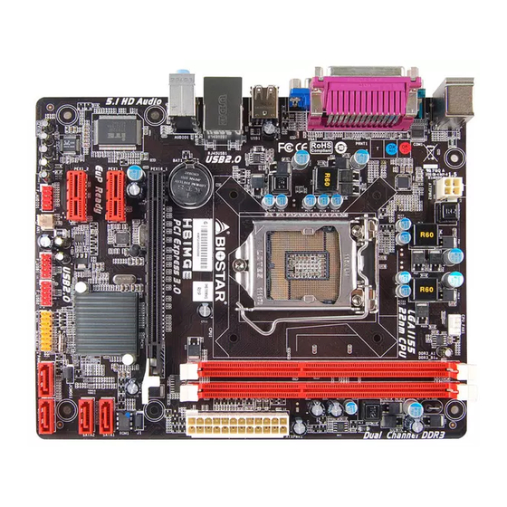 Biostar H61MGE Setup Manual