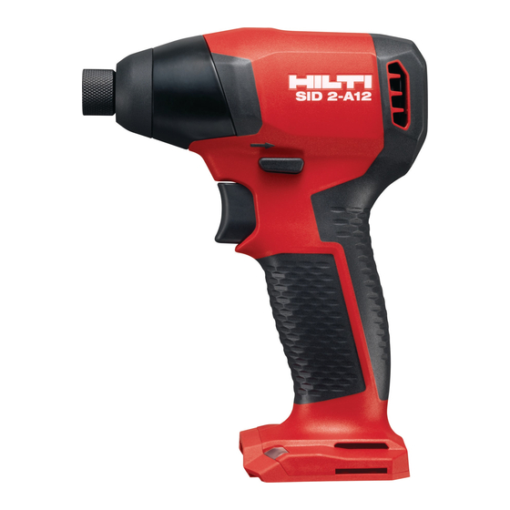 Hilti SID 2-A12 Manual