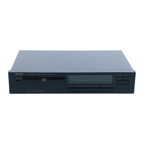 Rotel RCD 940BX Owner's Manual