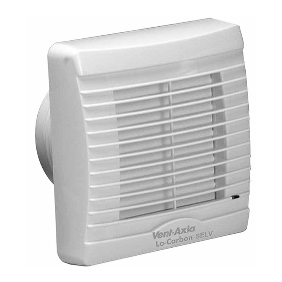 Vent-Axia Lo-Carbon VA100 SELV Series Installation And Wiring Instructions