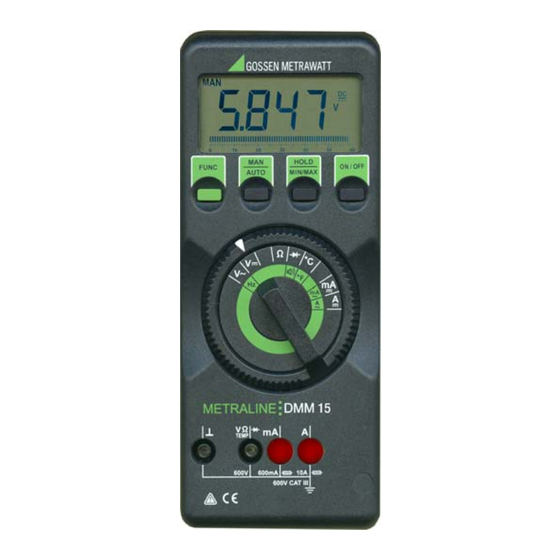 Gossen MetraWatt METRALINE DMM15 Operating Instructions Manual