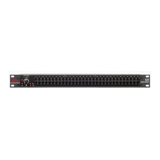dbx Single Channel 31-Band Graphic Equalizer 131 Specification Sheet