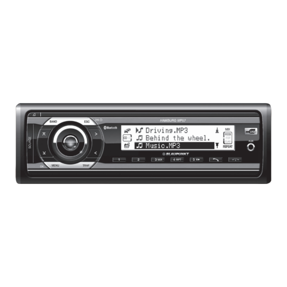 Blaupunkt Hamburg MP57 Installation Instructions Manual