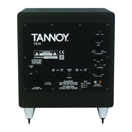 Tannoy REVEAL TS10 Manuals