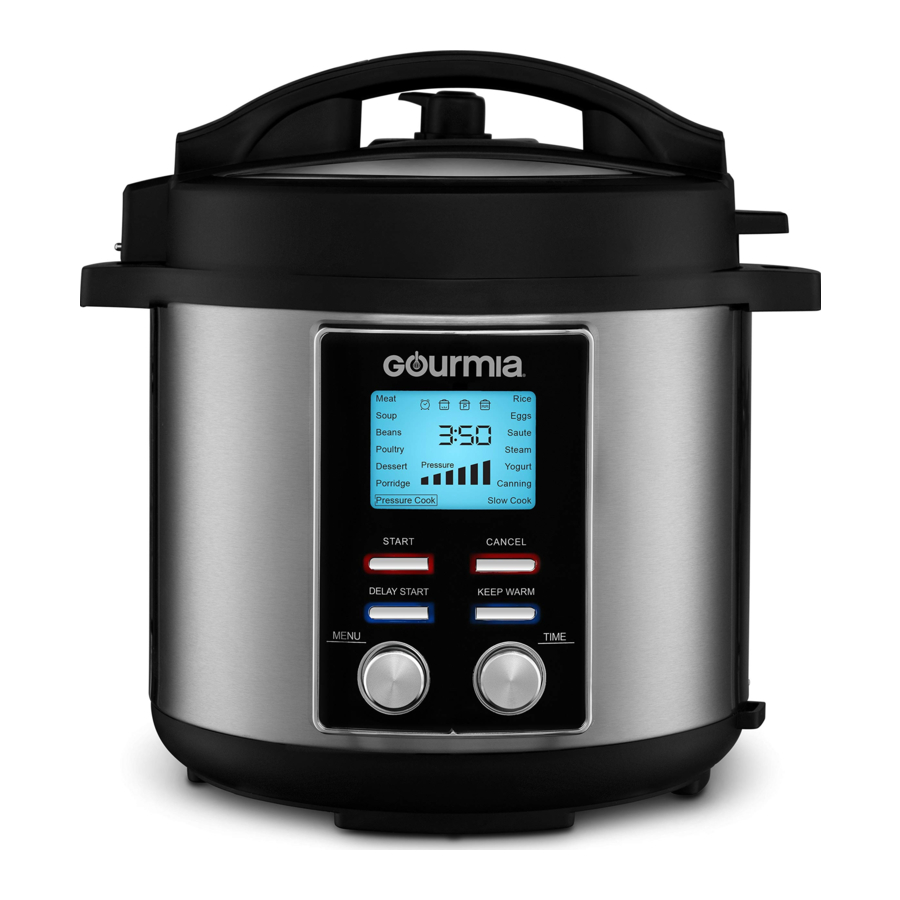 Gourmia GPC-655, GPC-855 - 6 Qt Multi-Mode Pressure Cooker with 14-in-1 Smart Functions Manual