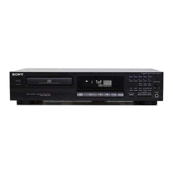 Sony CDP-211 - Compact Disc Player Manuals