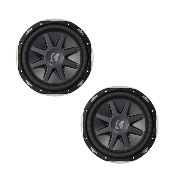 Kicker COMPVX12 Owner's Manual