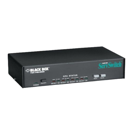 Black Box ServSwitch R2 Series Quick Start Manual