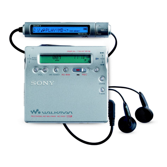 Sony Walkman MZ-R900 Operating Instructions Manual