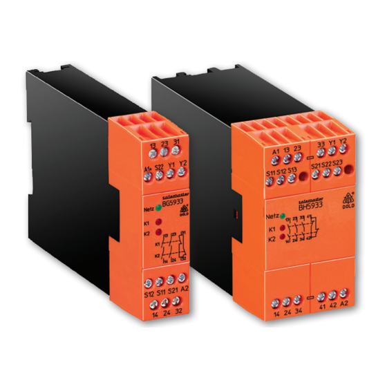 DOLD SAFEMASTER BG 5933 Series Datasheet / Operating Instructions
