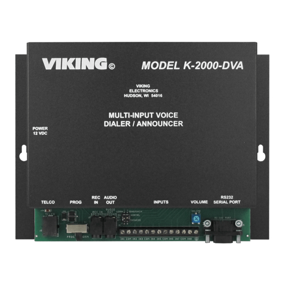 Viking K-2000-DVA Supplementary Manual