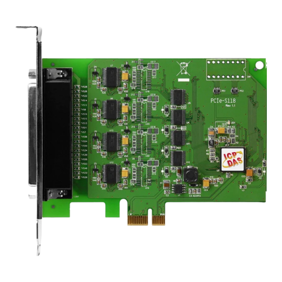 ICP DAS USA PCIe-S118 Quick Start Manual