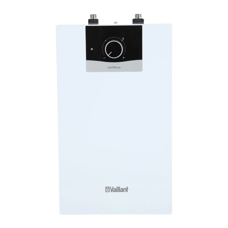 Vaillant eloSTOR plus Installation And Maintenance Instructions Manual