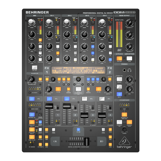 Behringer DIGITAL PRO MIXER DDM4000 Quick Start Manual