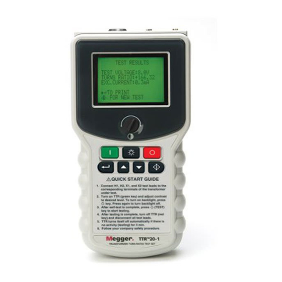 Megger TTR20 Instruction Manual