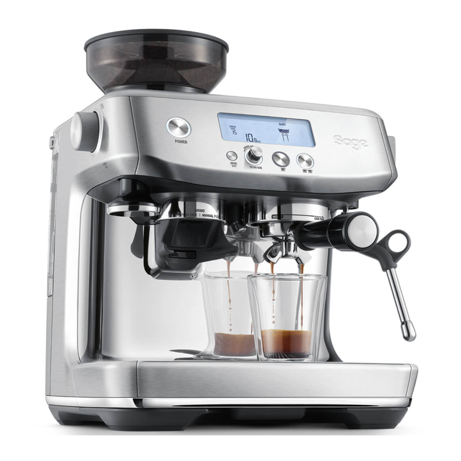 Sage the Barista Pro BES878 / SES878 - Espresso Machine 1650W Manual ...