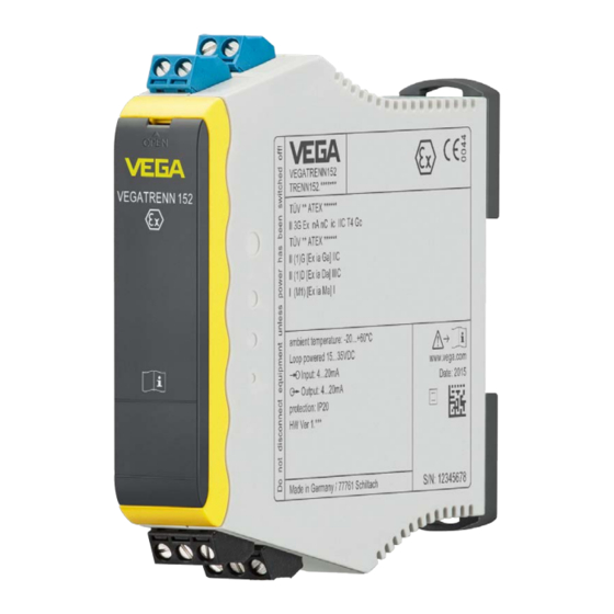 Vega VEGATRENN 152 Operating Instructions Manual