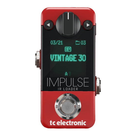 TC Electronic IMPULSE IR LOADER Quick Start Manual
