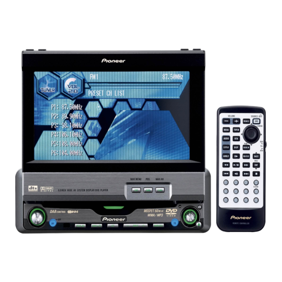 Pioneer AVH-P6600DVD Operation Manual
