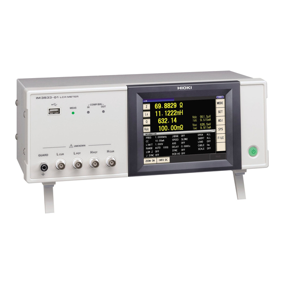Hioki IM3533 Instruction Manual