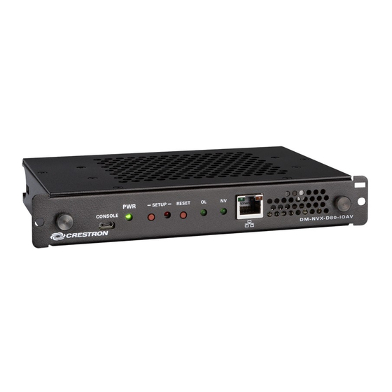 Crestron DM-NVX-D80-IOAV Quick Start Manual