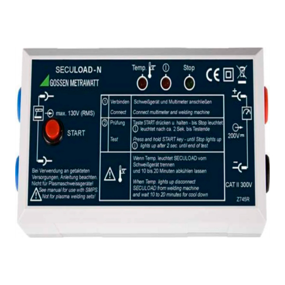 Gossen MetraWatt SECULOAD-N Operating Instructions