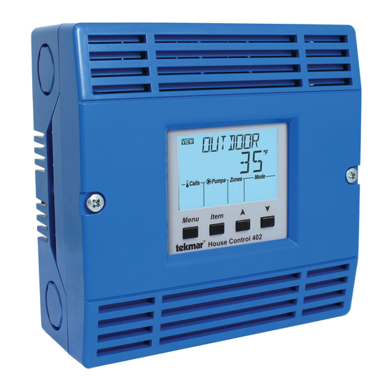 Watts Industries Tekmar tekmarNet2 House Control 400 Quick Setup Manual