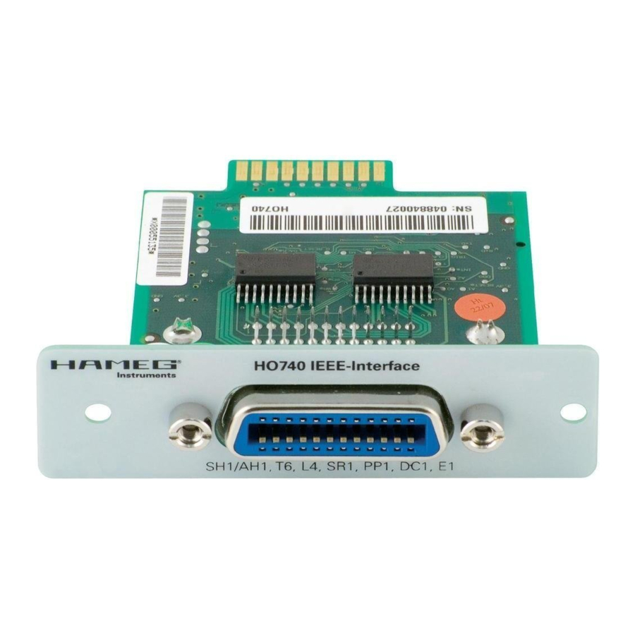 Hameg IEEE-488 Fitting Instruction