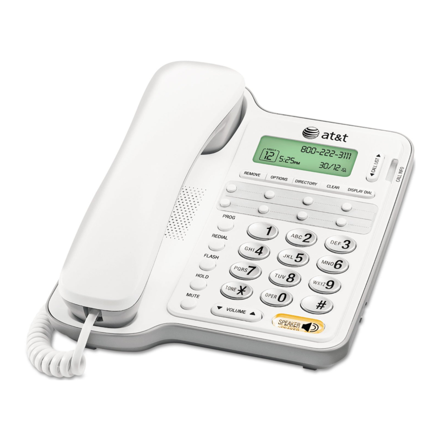 AT&T CL2909, CL2909WH - Speakerphone Manual