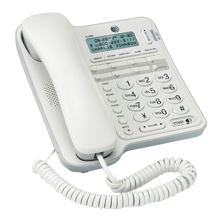 AT&T CL2909 Quick Start Manual