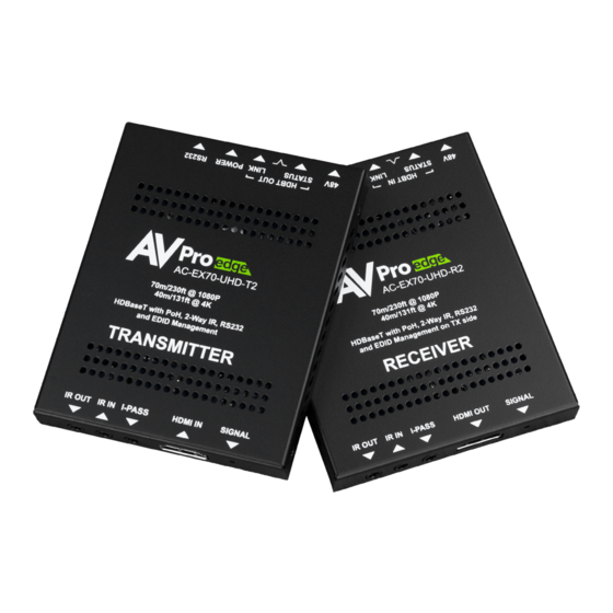 AVPro Edge AC-EX70-UHD-KIT Quick Start Manual