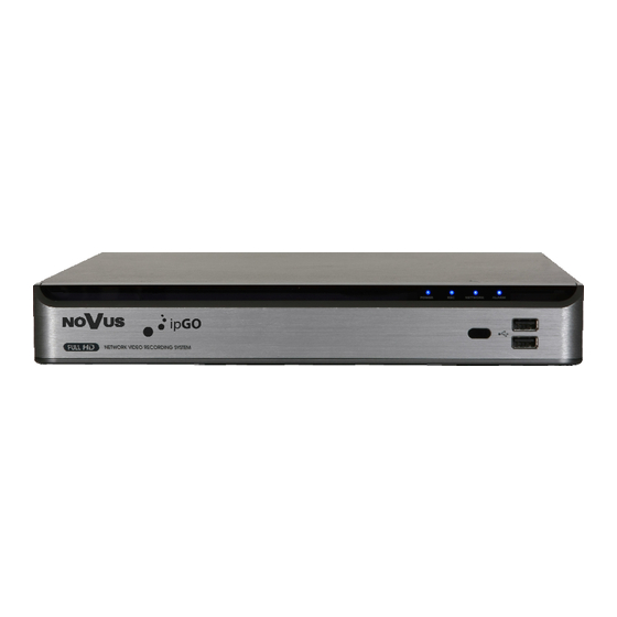 User Manuals: Novus NVIP- NVRA0104/GO Video Recorder