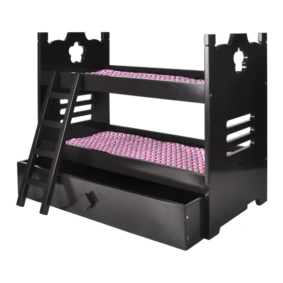 Naomi Kids Doll Bunk Bed with Trundle Assembly Instructions Manual