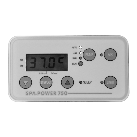 Spa-Quip Spa Power 750 Quick Card User Manual