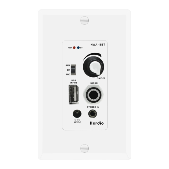 Herdio HWA16BT Owner's Manual