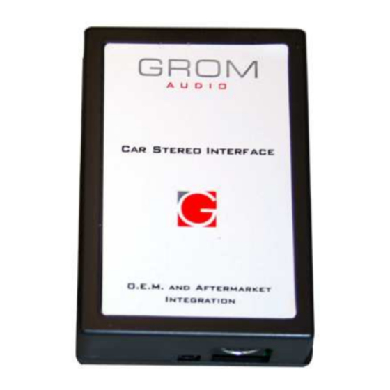GROM Audio GROM-IPOD V2 Adapter Installation And Operating Instructions Manual