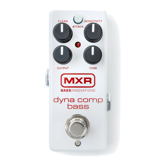 mxr Dyna Comp Bass Compressor Quick Start Manual
